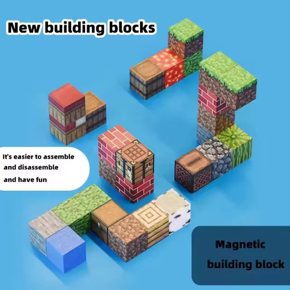 Jeu de construction magnétique pour enfants - Blocks créatifs façon Minecraft