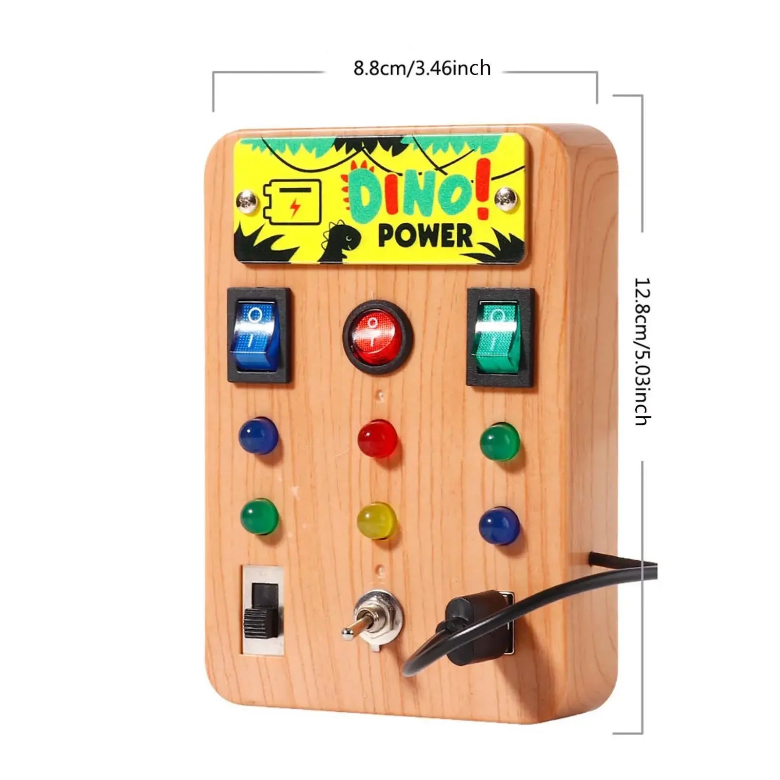 Planche d'activités Montessori en bois - Jeu sensoriel éducatif avec interrupteurs, lumières LED et accessoires
