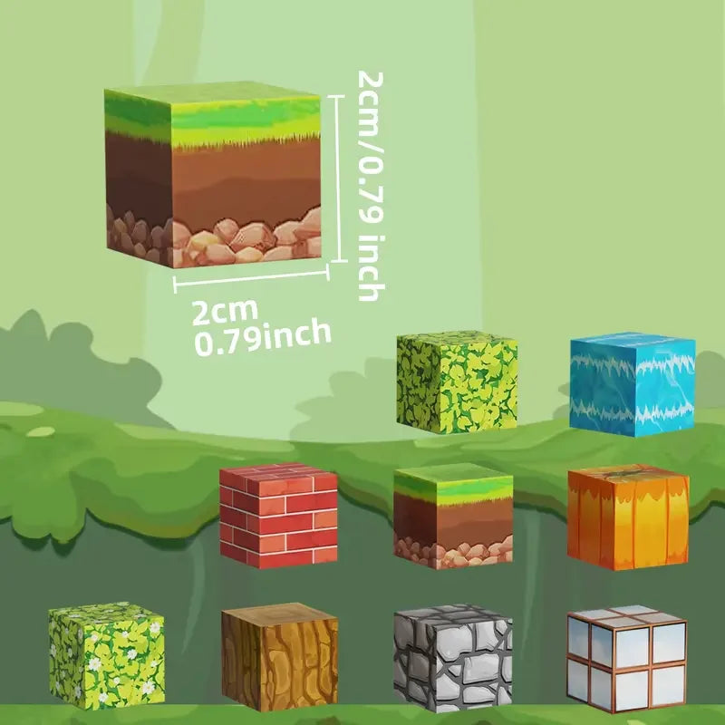 Jeu de construction magnétique pour enfants - Blocks créatifs façon Minecraft